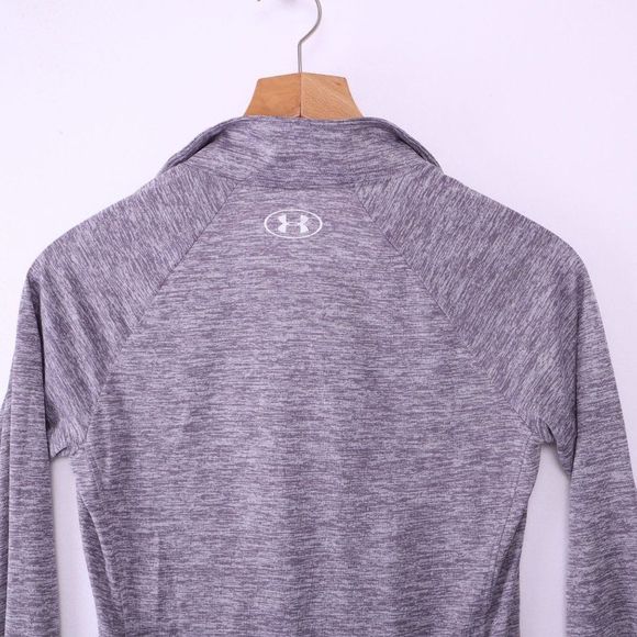 UNDERARMOUR Quarter Zip Heathered Purple Running Top - Picture 6 of 7